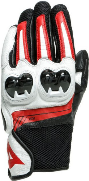 Manusi Moto Piele Mig 3 Unisex Black White Lava-Red 23