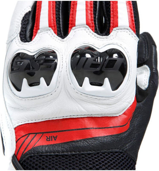 Manusi Moto Piele Mig 3 Unisex Black White Lava-Red 23