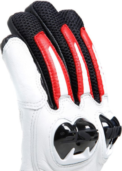 Manusi Moto Piele Mig 3 Unisex Black White Lava-Red 23