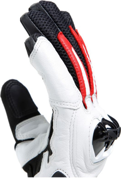 Manusi Moto Piele Mig 3 Unisex Black White Lava-Red 23