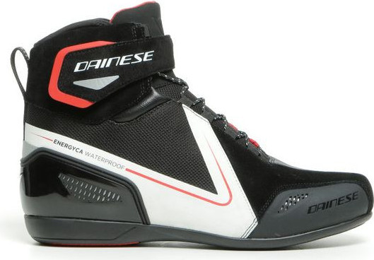 Ghete Moto Energyca D-Wp Black White Lava-Red 23