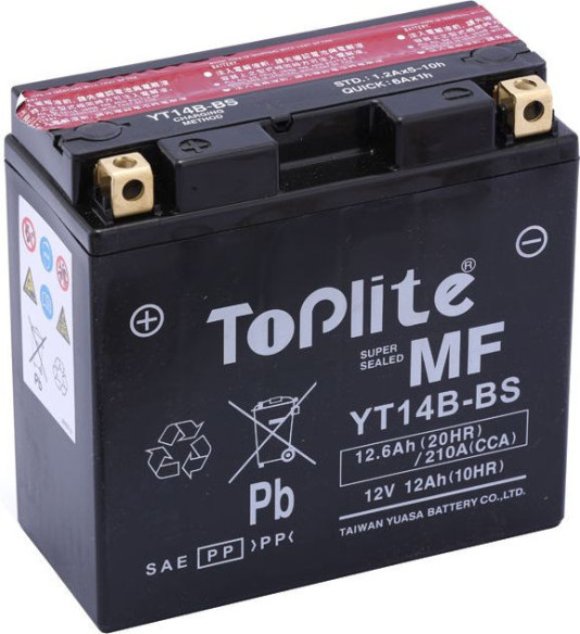 TOPLITE YUASA - YT14B-BS YT14B-4 (FARA INTR. INCL. ACID)