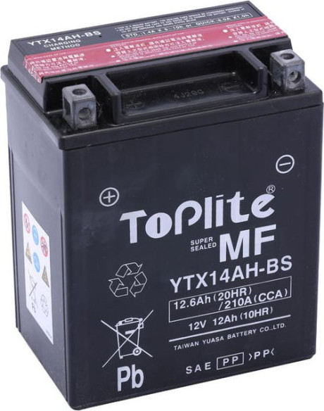 TOPLITE YUASA - YTX14AH-BS (FARA INTR. INCL. ACID)