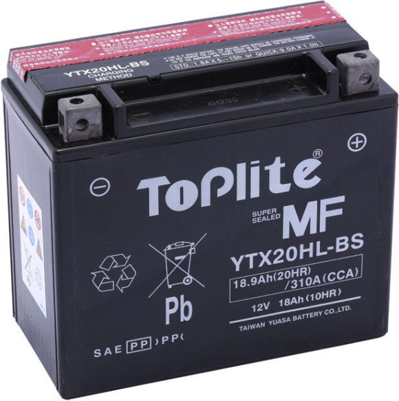 TOPLITE YUASA - YTX20HL-BS (FARA INTR. INCL. ACID)