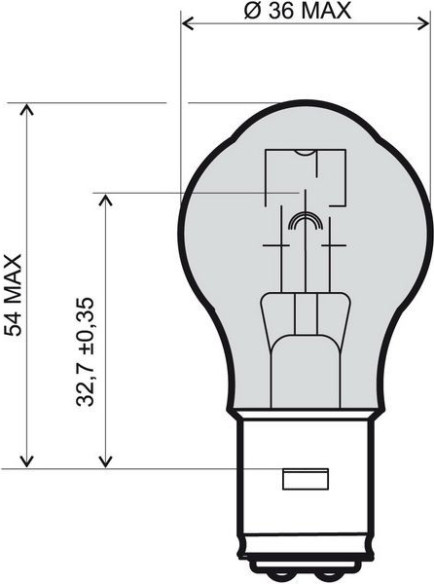 Bec 12V 35 35W S2 BA20D Alb