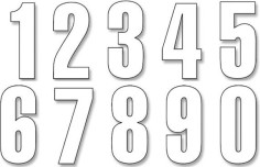 Numar Concurs Cifra 0-9 Set Adhesive White 5047 10 0-9