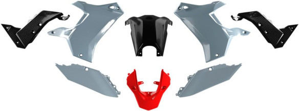 Kit Plastice T7 Revolution Yamaha Tenere 700 2019 2024 Light Grey Black Red