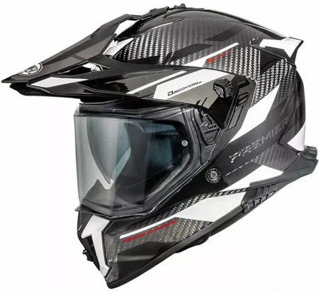 Casca Moto Adventure Touring Discovery Carbon EA 8 Black White 25