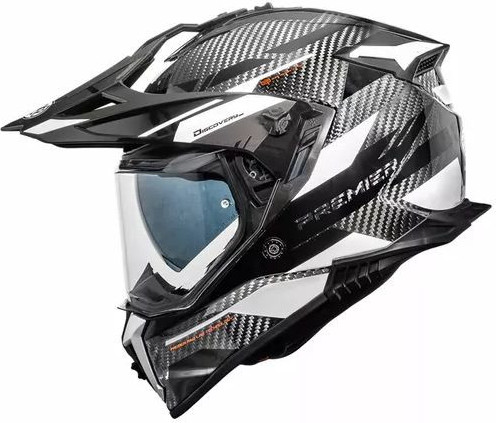 Casca Moto Adventure Touring Discovery Carbon EA 8 Black White 25