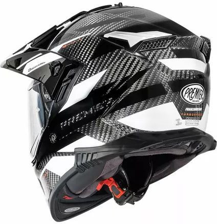 Casca Moto Adventure Touring Discovery Carbon EA 8 Black White 25