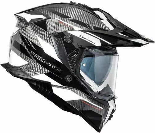 Casca Moto Adventure Touring Discovery Carbon EA 8 Black White 25