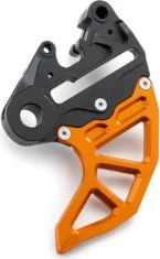 Brake caliper support with brake disc guard