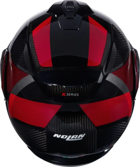 Casca Moto Flip-Up X-1005 Ultra Carbon Sportivo 346 Black Red Glossy 2025