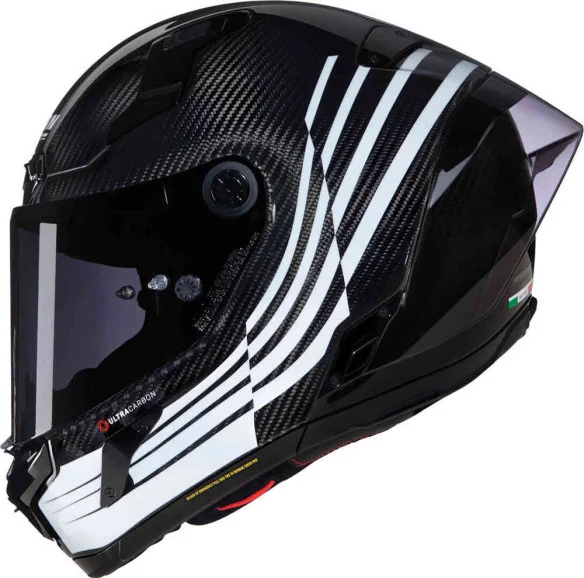 Full-Face Moto Helmet X-804 RS Ultra Carbon Ala 344 Black/White Glossy 2018