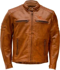 Geaca Moto Piele JARI Cognac Brown