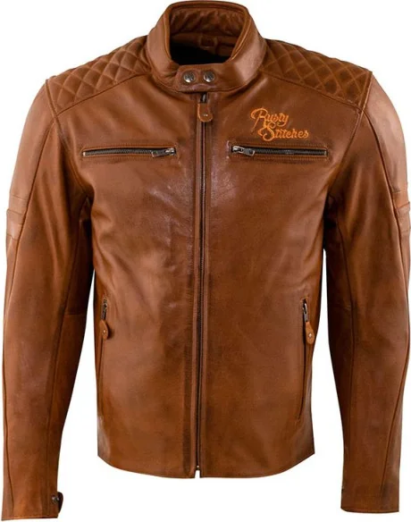 Geaca Moto Piele JARI Cognac Brown