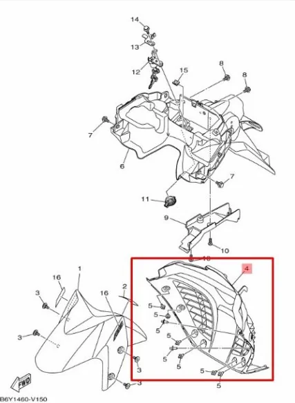 Aripa Inferioara Yamaha N-Max 125 155