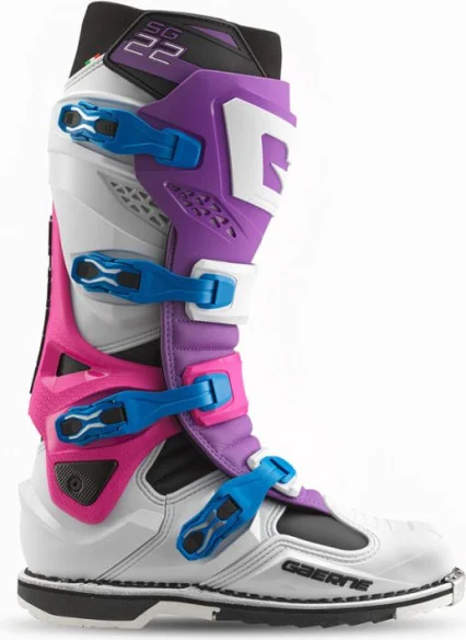 Cizme Moto MX Enduro SG22 Enduro Purple White Rhodamine 24x