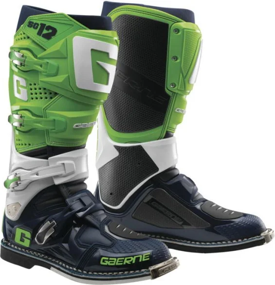 Cizme Moto Enduro SG12 Green White Navy
