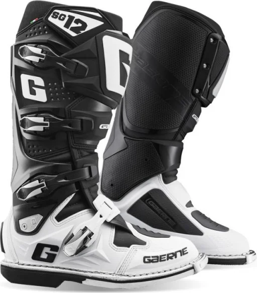 Cizme Moto MX Enduro SG12 Black White 24