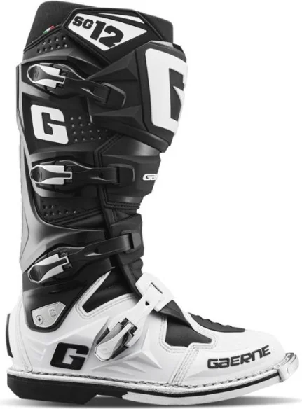 Cizme Moto MX Enduro SG12 Black White 24
