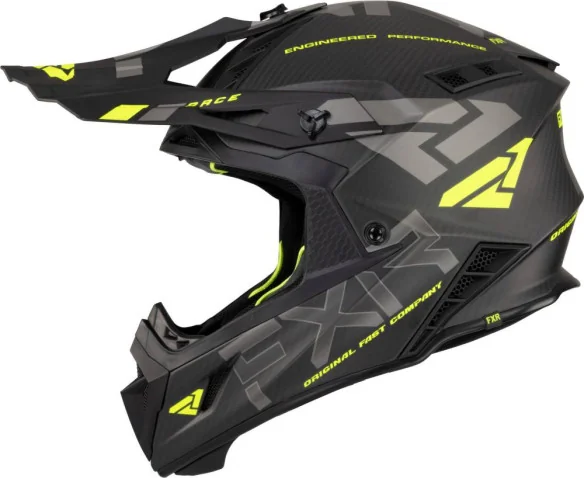 Casca Snowmobil Enduro ATV Helium Carbon Quick Release Buckle Hi Vis Charcoal 23