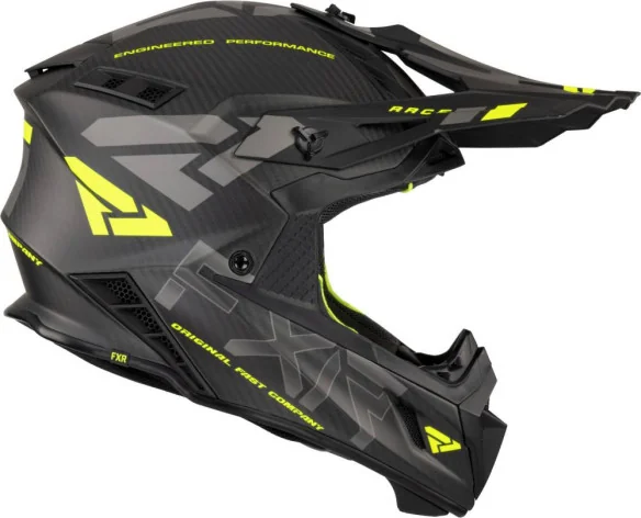 Casca Snowmobil Enduro ATV Helium Carbon Quick Release Buckle Hi Vis Charcoal 23