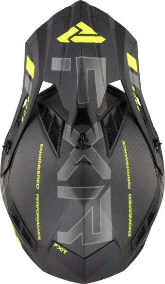 Casca Snowmobil Enduro ATV Helium Carbon Quick Release Buckle Hi Vis Charcoal 23