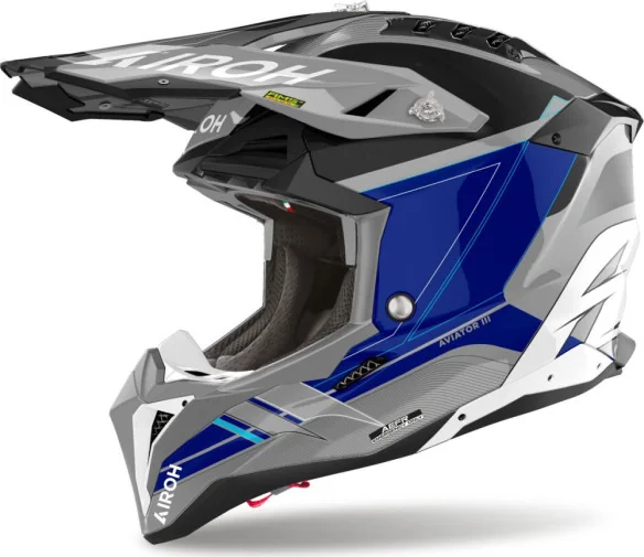 Casca Moto Mx Enduro Aviator 3 Saber Blue 24