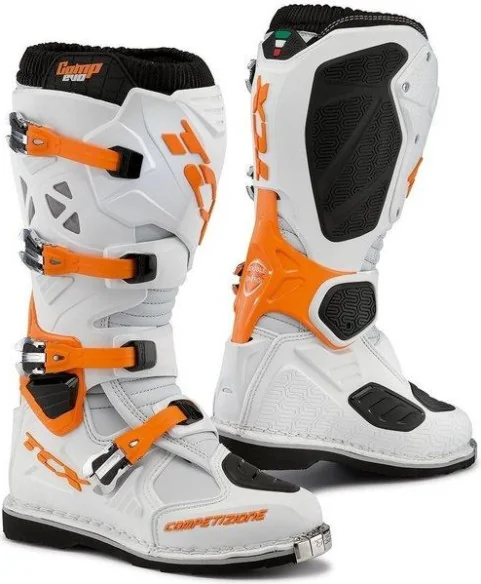 Cizme Moto MX Comp Evo White Orange