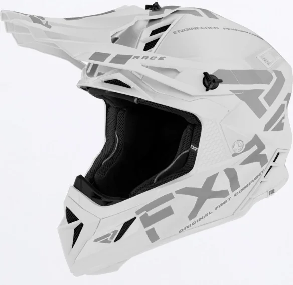 Casca Moto Enduro Snow Helium Prime With Auto Buckle White