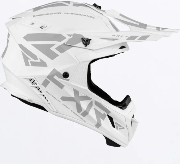 Casca Moto Enduro Snow Helium Prime With Auto Buckle White