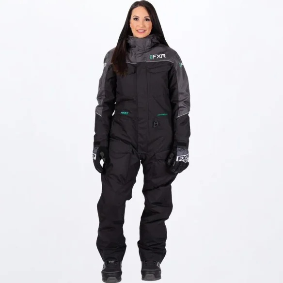 Combinezon Snowmobil Dama Excursion Monosuit Black Char Mint