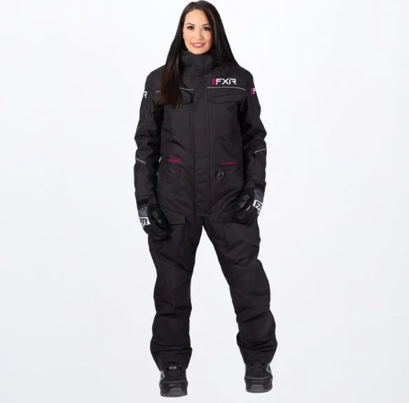 Combinezon Snowmobil Dama Excursion Monosuit Black Fuchsia