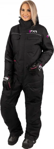 Combinezon Snowmobil Dama Excursion Monosuit Black Fuchsia