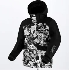 Geaca Snowmobil Copii Mari Kicker White Camo Black