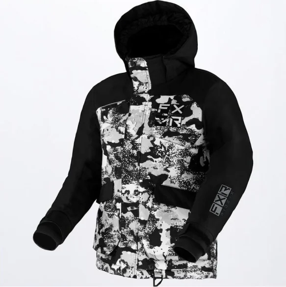 Geaca Snowmobil Copii Mari Kicker White Camo Black