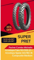 Set Michelin Anvelopa Fata 90 100-21 Anvelopa Spate 140 80-18 MEDIUM