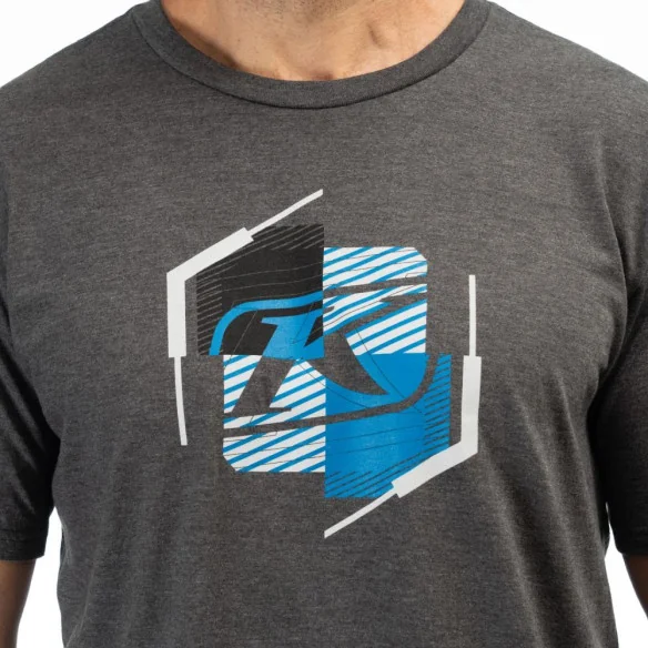 Tricou K Shield Crest Tri-blend Heathered Charcoal Imperial Blue 24