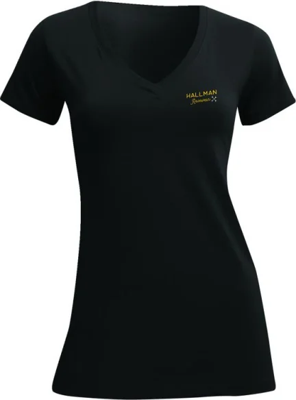 Tricou Dama Hallman Garage V-neck Black 24