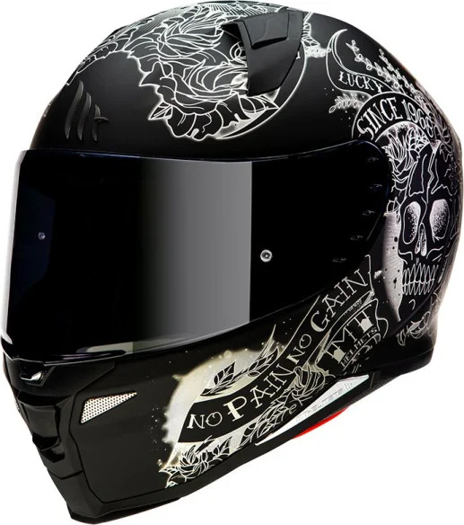 Casca Moto Full-Face Revenge Skull Roses A1 Matt Black