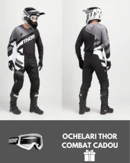 Combo Tricou Pantaloni Enduro MX Sector Checker Black Gray 24 OCHELARI CADOU