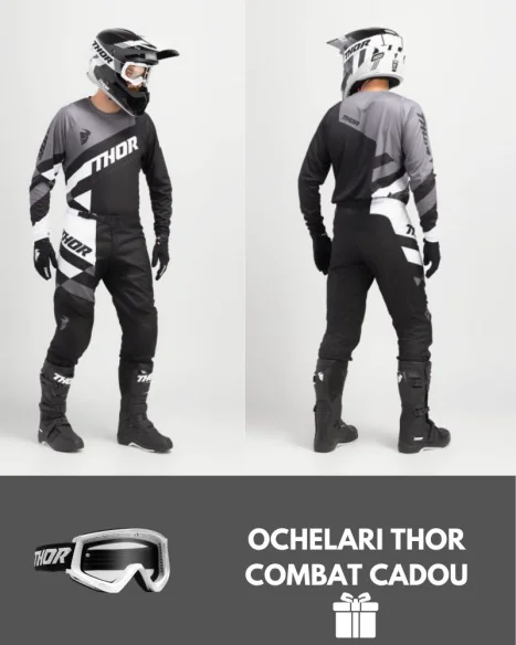 Combo Tricou Pantaloni Enduro MX Sector Checker Black Gray 24 OCHELARI CADOU