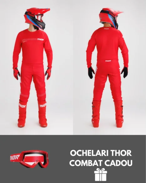 Combo Tricou Pantaloni Enduro MX Sector Minimal Red 24 OCHELARI CADOU