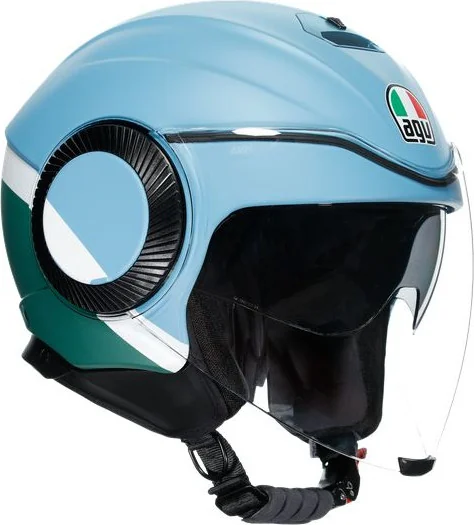 Casca Moto Open-Face Orbyt E2205 Multi Block Matt Iron Blue Green Wh