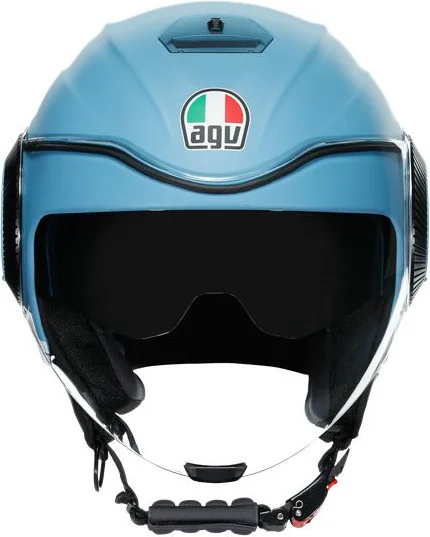 Casca Moto Open-Face Orbyt E2205 Multi Block Matt Iron Blue Green Wh