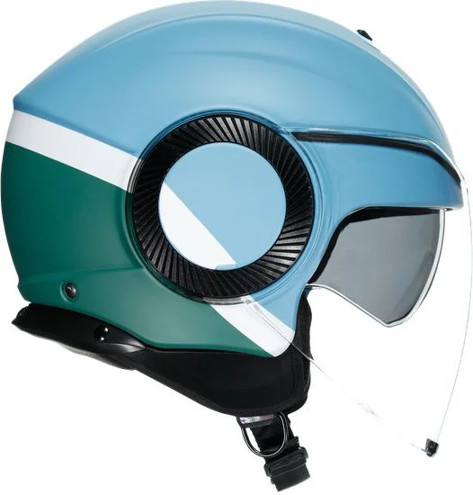 Casca Moto Open-Face Orbyt E2205 Multi Block Matt Iron Blue Green Wh