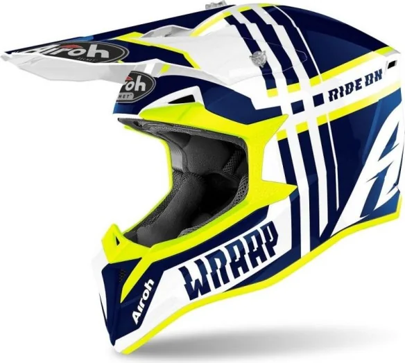Casca Moto Enduro Wraap Broken Blue Gloss