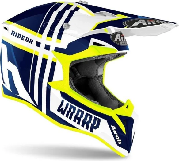Casca Moto Enduro Wraap Broken Blue Gloss