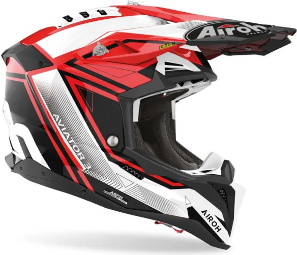 Casca Moto Enduro Aviator 3 League Red Gloss 23